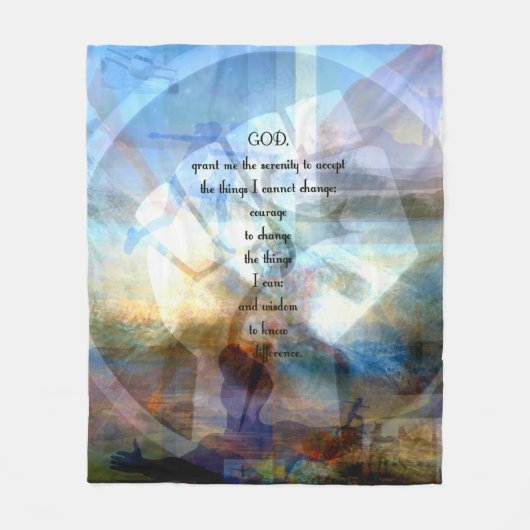 セレニティ祈りの言葉インスパイアウィズアやる気を起こさせるート フリースブランケット (正面)