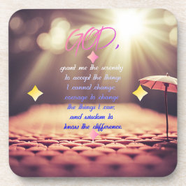 セレニティ祈りの言葉インスパイアウィズクリスチャンアート コースター