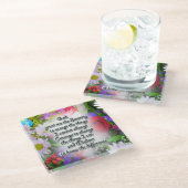 セレニティ祈りの言葉インスピレーションインフローラデザイン ガラスコースター (アングル)