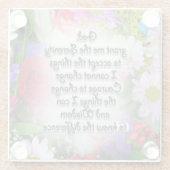 セレニティ祈りの言葉インスピレーションインフローラデザイン ガラスコースター (裏面)