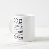 セレニティ祈りの言葉インブラッククリーンフォントコーヒーマグ コーヒーマグカップ (正面左)
