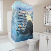 セレニティ祈りの言葉ウィズパノラマビュー山エベレスト シャワーカーテン (インサイチュ)