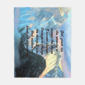 セレニティ祈りの言葉ウィズパノラマビュー山エベレスト フリースブランケット (正面)