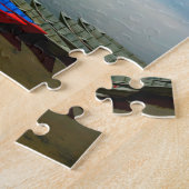 セレニティ祈りの言葉ウィズフェワレイクパノラマビュー ジグソーパズル (側面)