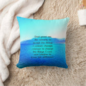 セレニティ祈りの言葉ウィズブルー海とアメージングスカイ クッション (ブランケット)