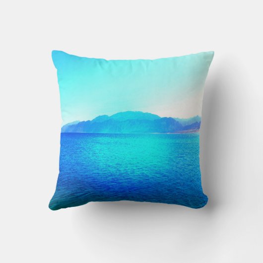 セレニティ祈りの言葉ウィズブルー海とアメージングスカイ クッション (裏面)