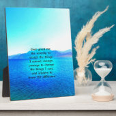 セレニティ祈りの言葉ウィズブルー海とアメージングスカイ フォトプラーク (側面)