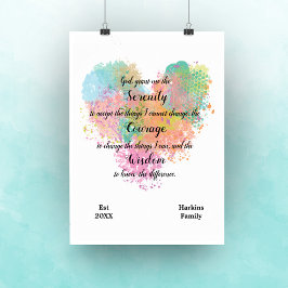 セレニティ祈りの言葉ウォーターカラーポスター ポスター