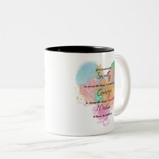 セレニティ祈りの言葉ウォーターカラー ツートーンマグカップ (正面右)