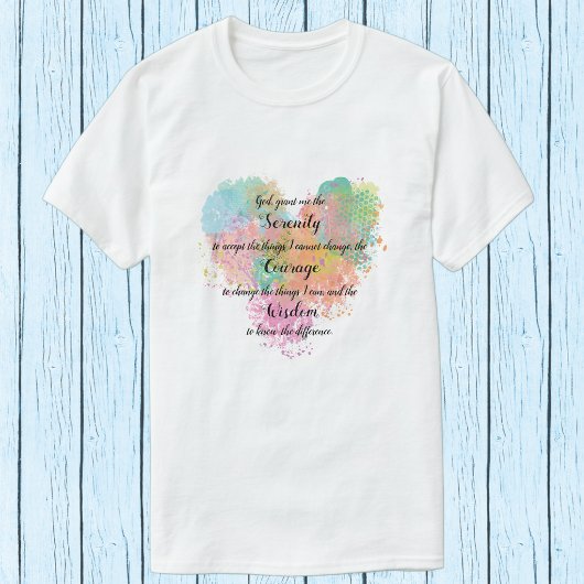 セレニティ祈りの言葉ウォーターカラーTシャツ Tシャツ