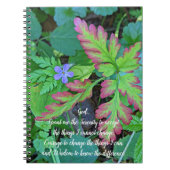 セレニティ祈りの言葉ウッドランドプラントフローラ ノートブック (正面)
