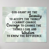 セレニティ祈りの言葉エレガント引用文水彩デザイン ポスター (正面)