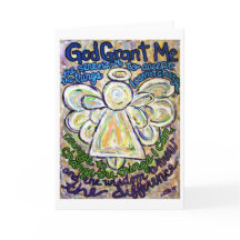 セレニティ祈りの言葉エンジェルアートグリーティングまたはノートカード