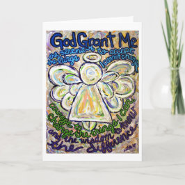 セレニティ祈りの言葉エンジェルアートグリーティングまたはノートカード カード