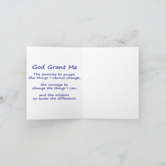 セレニティ祈りの言葉エンジェルアートノートまたはグリーティングカード カード (内部)