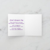 セレニティ祈りの言葉エンジェルアートノートまたはグリーティングカード カード (内部)