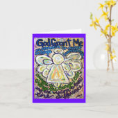 セレニティ祈りの言葉エンジェルアートノートまたはグリーティングカード カード (黄色い花)