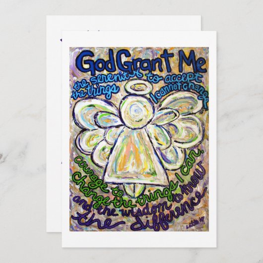 セレニティ祈りの言葉エンジェルアート招待状または招待状 招待状 (正面/裏面)