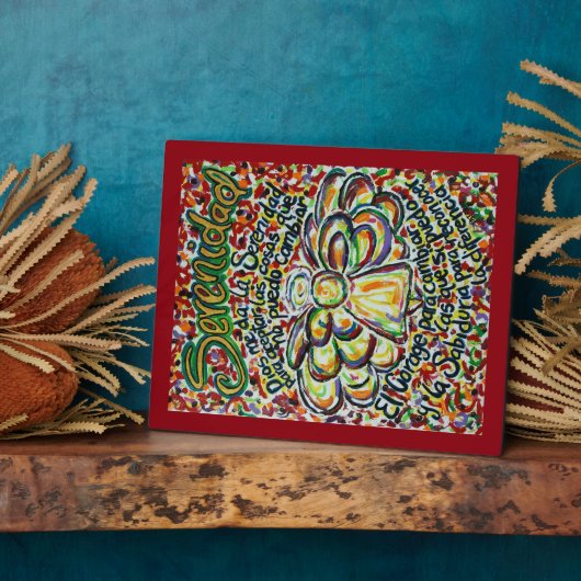 セレニティ祈りの言葉エンジェルスペインのズ絵画アートプラーク フォトプラーク (側面)