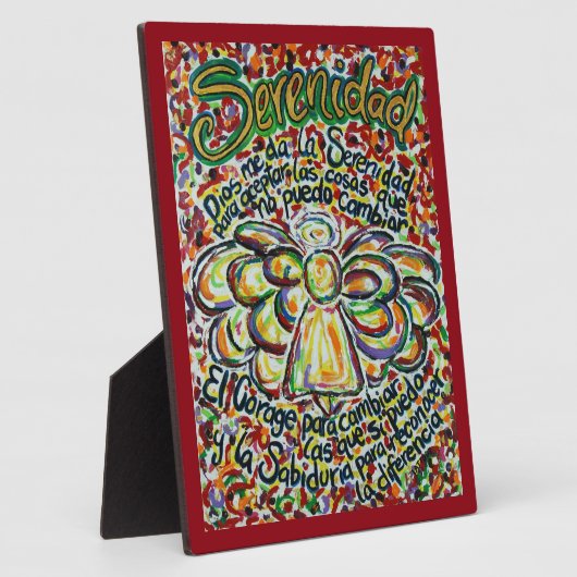 セレニティ祈りの言葉エンジェルスペインのズ絵画アートプラーク フォトプラーク (側面)