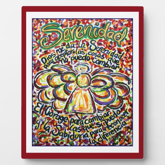 セレニティ祈りの言葉エンジェルスペインのズ絵画アートプラーク フォトプラーク (正面)