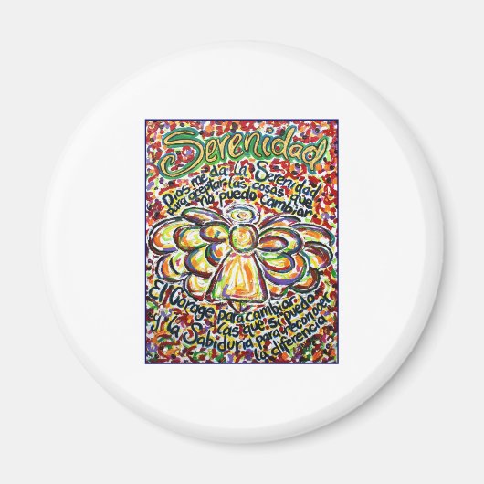 セレニティ祈りの言葉エンジェルスペインの(文字) マグネット (正面)