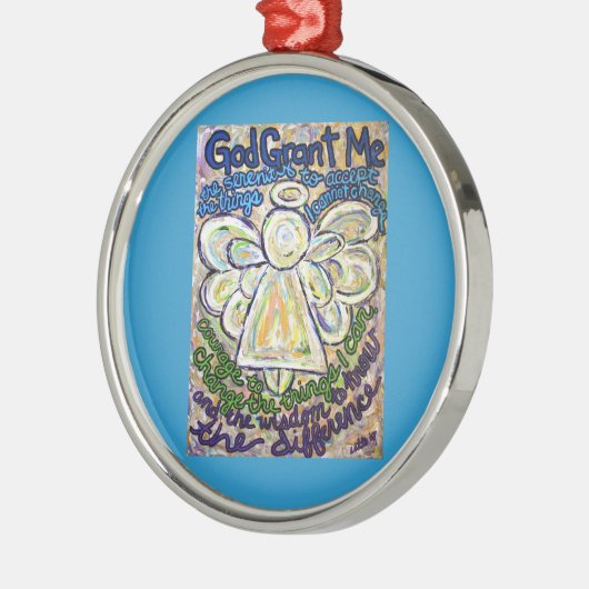 セレニティ祈りの言葉エンジェル絵を描アートオーナメントチャーム メタルオーナメント (左)