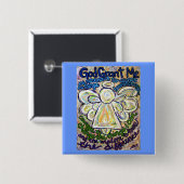 セレニティ祈りの言葉エンジェル絵画アートズピン 缶バッジ (正面&裏面)