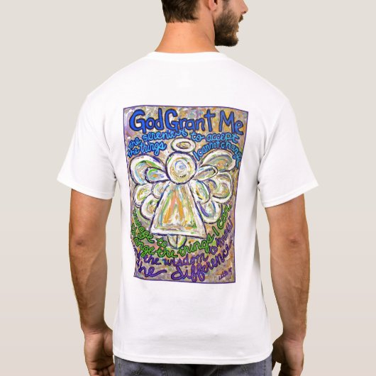 セレニティ祈りの言葉エンジェルTシャツ（バック） Tシャツ (裏面)