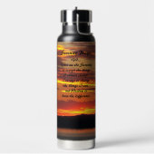 セレニティ祈りの言葉オレンジサンセットランドスケープ ウォーターボトル (左面)