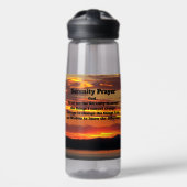 セレニティ祈りの言葉オレンジサンセットランドスケープ ウォーターボトル (正面)