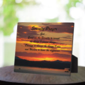 セレニティ祈りの言葉オレンジサンセットランドスケープ フォトプラーク