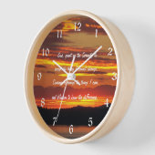 セレニティ祈りの言葉オレンジサンセットランドスケープ 壁時計 (傾斜)