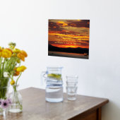 セレニティ祈りの言葉オレンジサンセットランドスケープ 箔ポスター (レイダウン (キッチン))