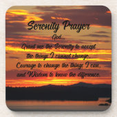 セレニティ祈りの言葉オレンジサンセット コースター (正面)