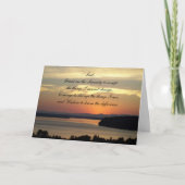 セレニティ祈りの言葉オレンジシースケープサンセットカ空白のード カード (正面)