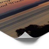 セレニティ祈りの言葉オレンジシースケープサンセットフォト ポスター (角)