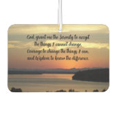 セレニティ祈りの言葉オレンジシースケープサンセット カーエアーフレッシュナー (正面)