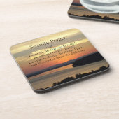 セレニティ祈りの言葉オレンジシースケープサンセット コースター (左側)