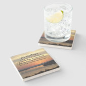 セレニティ祈りの言葉オレンジシースケープサンセット ストーンコースター (横)