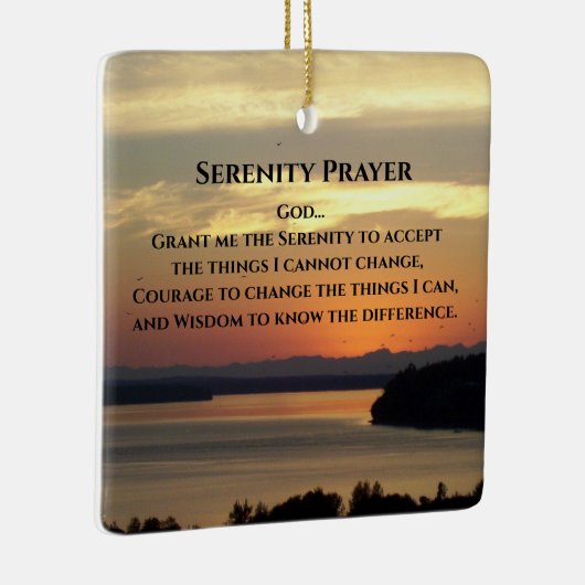 セレニティ祈りの言葉オレンジシースケープサンセット セラミックオーナメント (右)