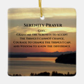 セレニティ祈りの言葉オレンジシースケープサンセット セラミックオーナメント (正面)