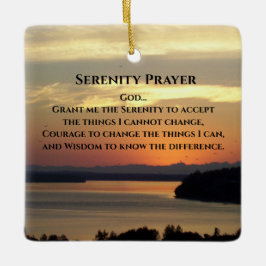 セレニティ祈りの言葉オレンジシースケープサンセット セラミックオーナメント