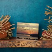 セレニティ祈りの言葉オレンジシースケープサンセット フォトプラーク (側面)