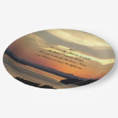 セレニティ祈りの言葉オレンジシースケープサンセット ペーパープレート (アングル)