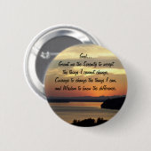 セレニティ祈りの言葉オレンジシースケープサンセット 缶バッジ (正面&裏面)