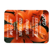 セレニティ祈りの言葉オレンジリリーフラワーフォトゴッド マグネット (横)