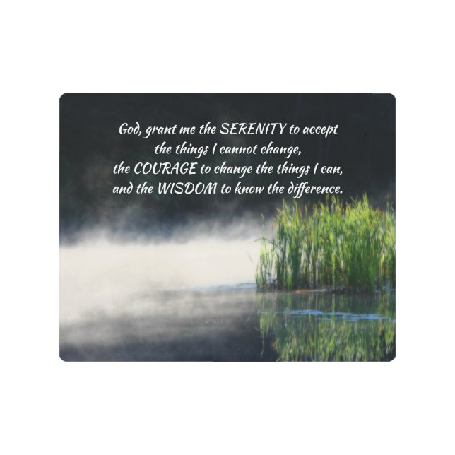 セレニティ祈りの言葉カタイルインミスト感動的 メタルプリント (正面)
