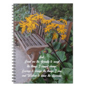 セレニティ祈りの言葉ガーデンベンチフローラ ノートブック (正面)