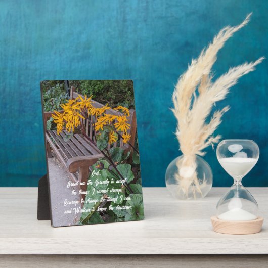 セレニティ祈りの言葉ガーデンベンチフローラ フォトプラーク (側面)